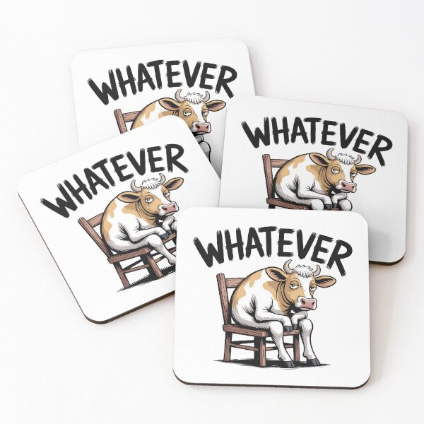 Item preview, Funny Sarcastic Cow Sitting on Chair Whatever Vector Illustration designed and sold by DiNata.