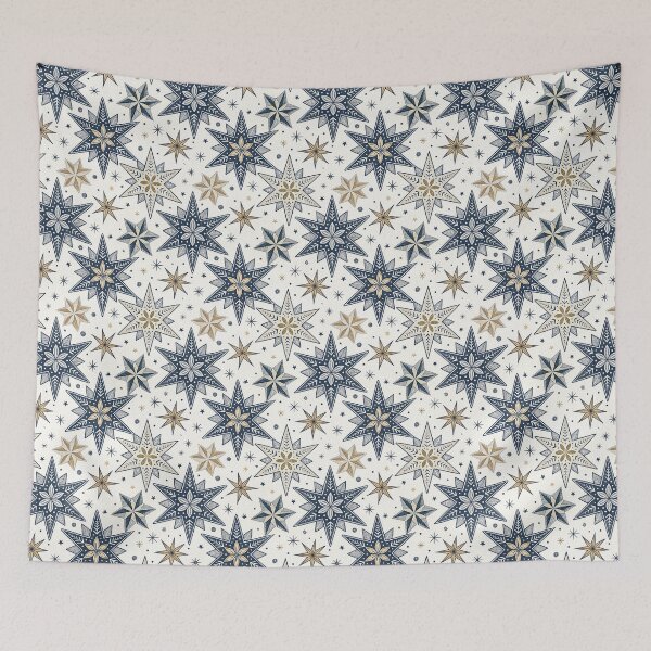 Item preview, Nordic Folk Stars | Calm Scandinavian Night Art designed and sold by Shuga-Design.