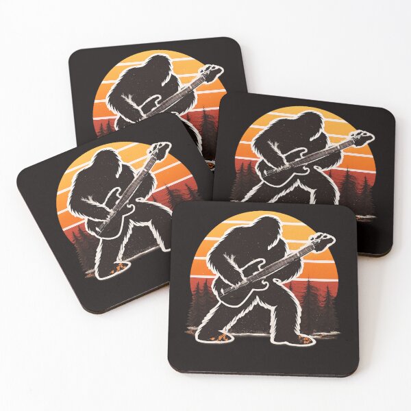 Item preview, Bassquatch Retro Sun – Bigfoot Playing Bass Guitar Vintage Music Art designed and sold by FrameFlow.