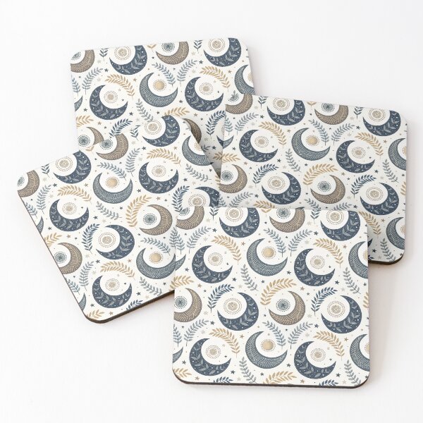 Item preview, Nordic Crescent Moons | Scandinavian Night Folk Art designed and sold by Shuga-Design.
