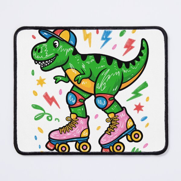 Item preview, Funny Colorful Dinosaur on Roller Skates Vector Illustration Graphic designed and sold by DiNata.