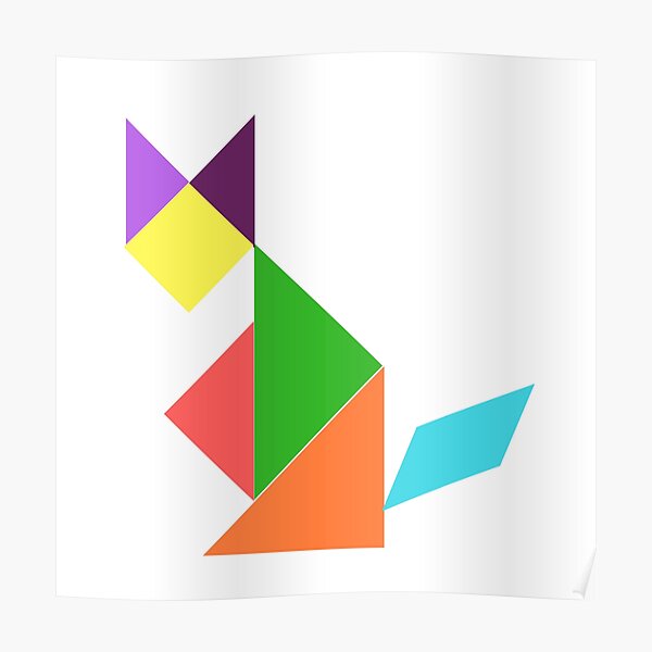 "Tangram Fox" Poster for Sale by MrMystere | Redbubble