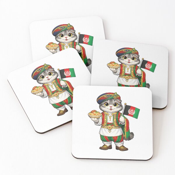 Item preview, Cute Scottish Fold Cat in Afghan Clothing - Cultural Cat Art designed and sold by HappyPawsWorld.
