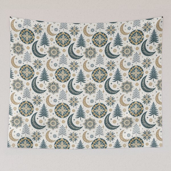 Item preview, Starry Folk Symbols | Nordic Night Scandinavian Art designed and sold by Shuga-Design.