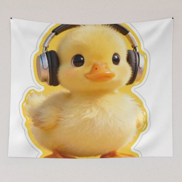 Aperçu de l'œuvre Autocollant Caneton Bébé Casque HD créée et vendue par MiniPrintMagic.