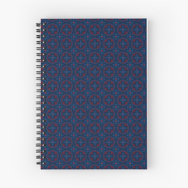 Item preview, dark blue and red floral shaped pattern designed and sold by Dinasworld.