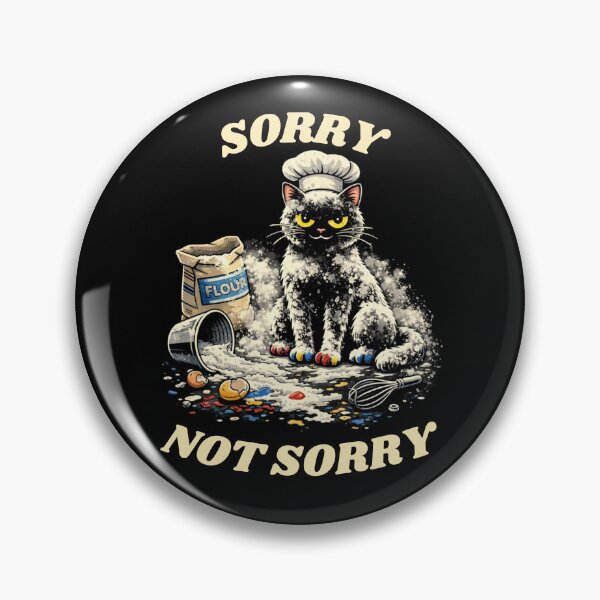 Item preview, Funny Baker Cat Covered in Flour - Sorry Not Sorry designed and sold by JakubDesigns89.