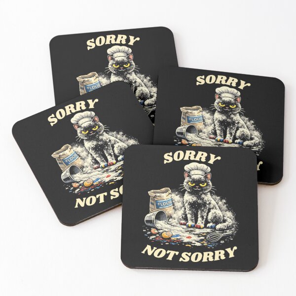 Item preview, Funny Baker Cat Covered in Flour - Sorry Not Sorry designed and sold by JakubDesigns89.