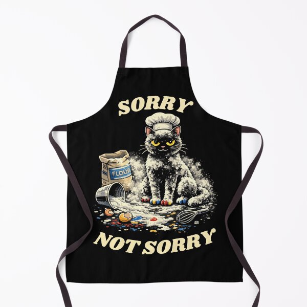 Item preview, Funny Baker Cat Covered in Flour - Sorry Not Sorry designed and sold by JakubDesigns89.
