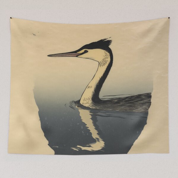 Item preview, Great Crested Grebe Swimming designed and sold by Ukiyo Aviary.