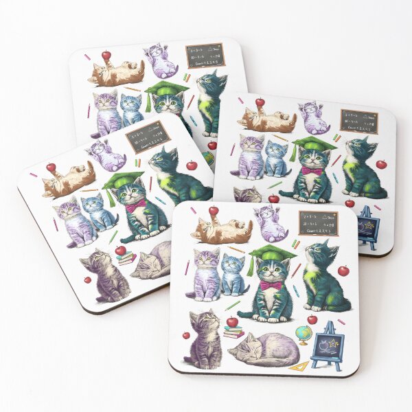 Item preview, Retro Teacher Cat Kitten, Cute Cat Elementary School, Teacher Team designed and sold by DesignDenDo ⭐⭐⭐⭐⭐.
