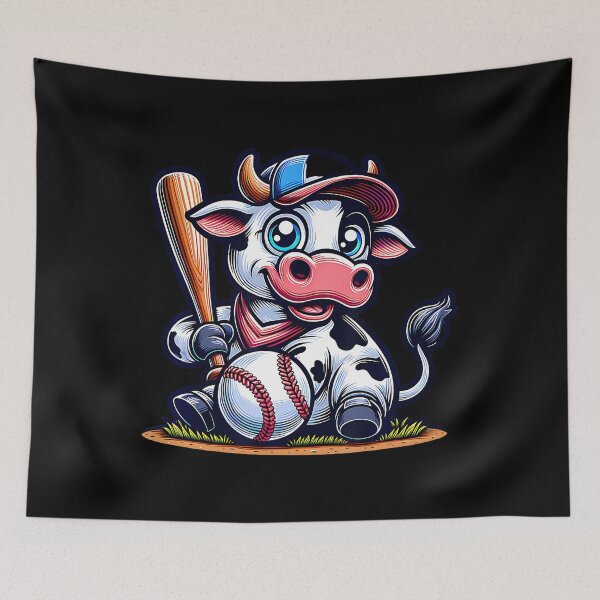Item preview, Cute Baseball Cow With Bat Funny designed and sold by keatnybolho.
