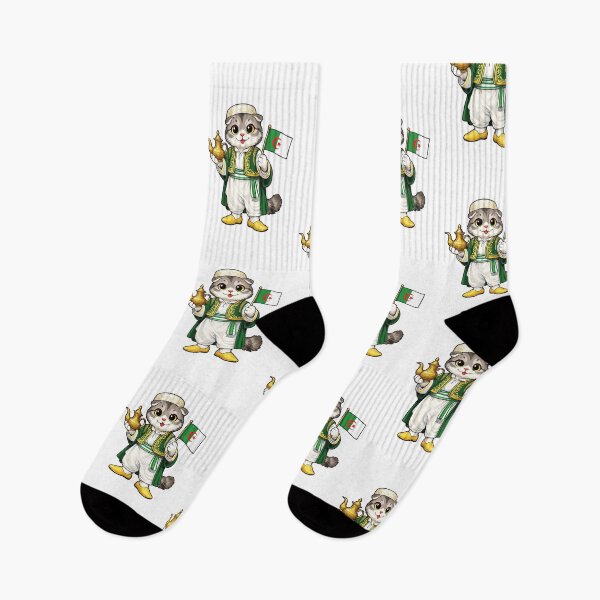 Item preview, Cute Scottish Fold Cat in Algerian Clothing - Cultural Cat Art designed and sold by HappyPawsWorld.