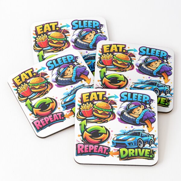 Item preview, Eat. Sleep. Drive. Repeat. – Colorful Car Lifestyle Design designed and sold by gavinroyal.