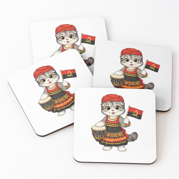 Item preview, Cute Scottish Fold Cat in Angolan Clothing - Cultural Cat Art designed and sold by HappyPawsWorld.