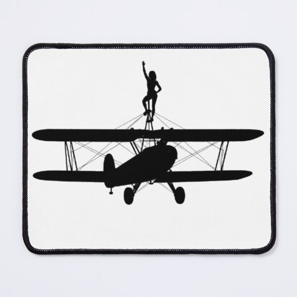 Item preview, wing walker posing on top of biplane flying designed and sold by PilotandPlane.