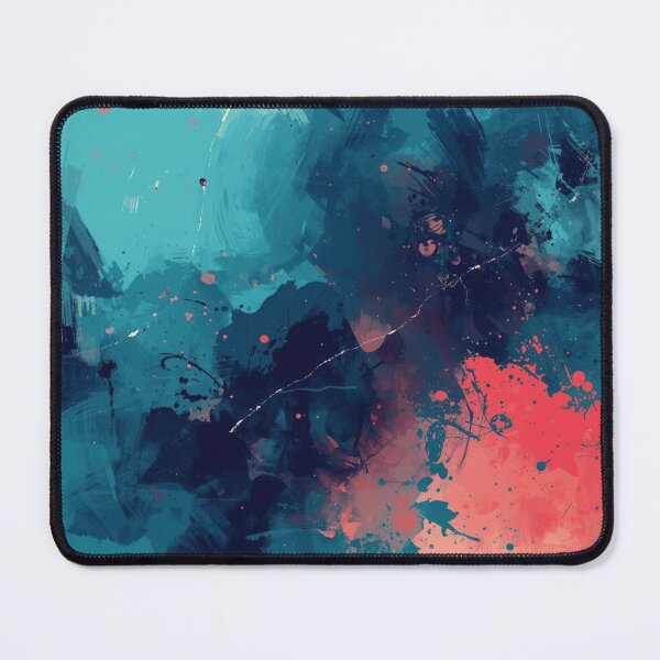Item preview, Teal Contrast with Coral Blots designed and sold by Harmonic_Layers.
