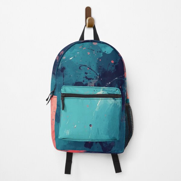 Item preview, Teal Contrast with Coral Blots designed and sold by Harmonic_Layers.