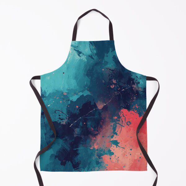 Item preview, Teal Contrast with Coral Blots designed and sold by Harmonic_Layers.