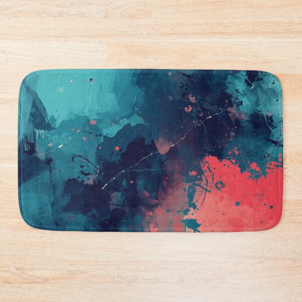 Item preview, Teal Contrast with Coral Blots designed and sold by Harmonic_Layers.