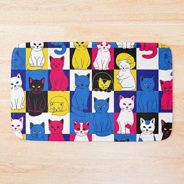 Item preview, Colorful Pop Art Cat Pattern | Vibrant Feline Grid Design for T-Shirts, Posters & Home Decor designed and sold by Atelier Nocturne Graphic.