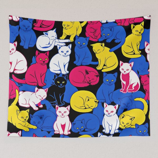 Item preview, Colorful Cat Pattern | Vibrant Feline Art for T-Shirts, Stickers & Home Decor designed and sold by Atelier Nocturne Graphic.