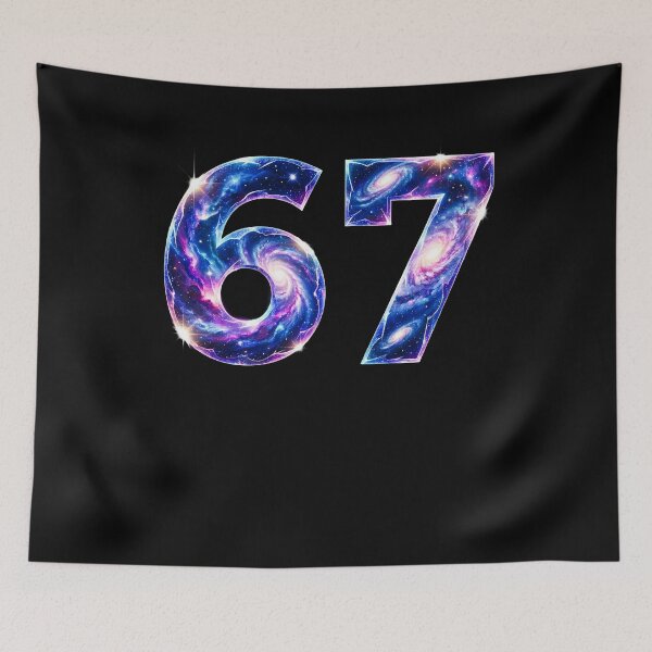 Item preview, 67 Space Galaxy Design | Cosmic Number Aesthetic | Sci-Fi Universe Art designed and sold by 519xdesign.
