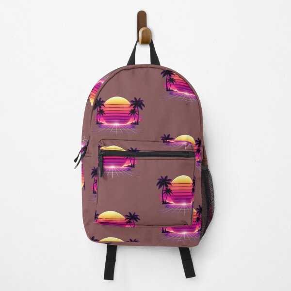 Item preview, Retro Synthwave Sunrise – 80s neon palm tree design designed and sold by konter75.