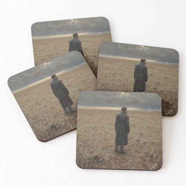 Item preview, Lonely Man in an Open Field – Atmospheric Illustration Art designed and sold by Visualynx.