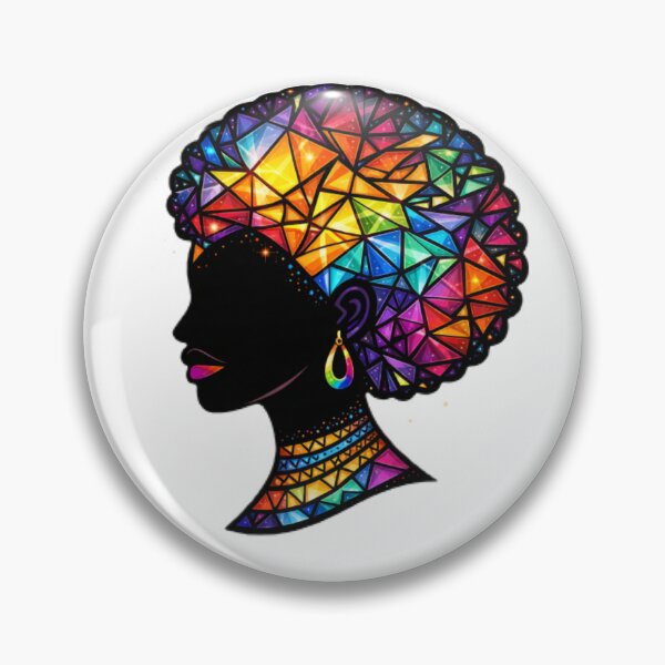 Item preview, Vibrant Geometric Afro Portrait - Rainbow Prism Identity Art designed and sold by DigitalDropArts .
