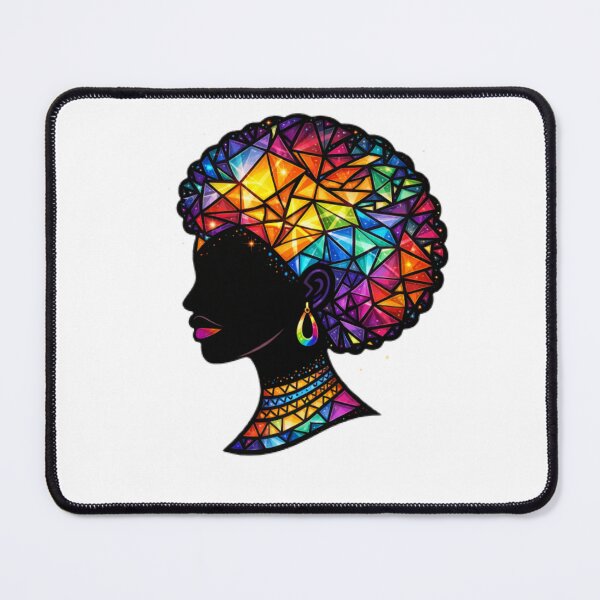 Item preview, Vibrant Geometric Afro Portrait - Rainbow Prism Identity Art designed and sold by DigitalDropArts .