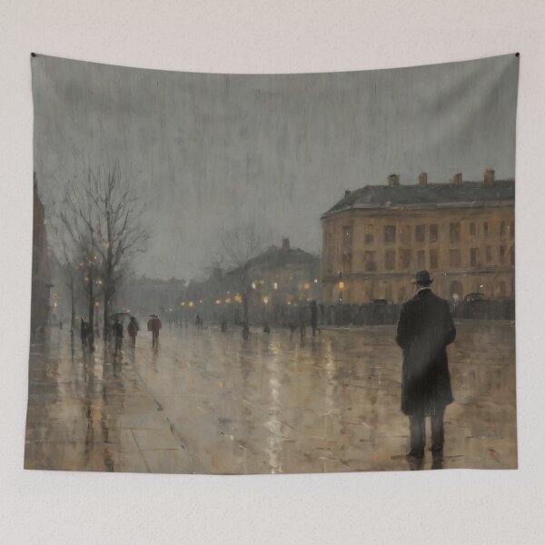 Item preview, Rainy City – Atmospheric Urban Illustration Art designed and sold by Visualynx.