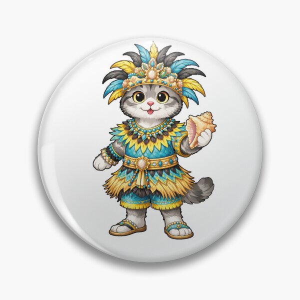 Item preview, Cute Scottish Fold Cat in Bahamian Clothing - Cultural Cat Art designed and sold by HappyPawsWorld.