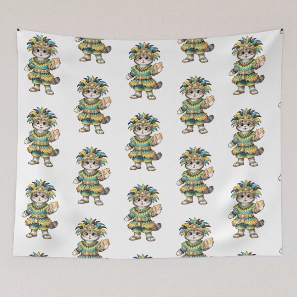 Item preview, Cute Scottish Fold Cat in Bahamian Clothing - Cultural Cat Art designed and sold by HappyPawsWorld.