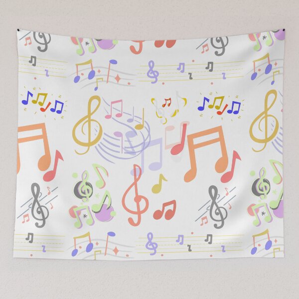 Item preview, Music notes on white background. Various signs of music notes. Colourful music notes background  designed and sold by Giree07.