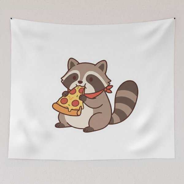 Item preview, Snack Time Raccoon - Cute Pizza Trash Panda designed and sold by TKDigitalDesign.