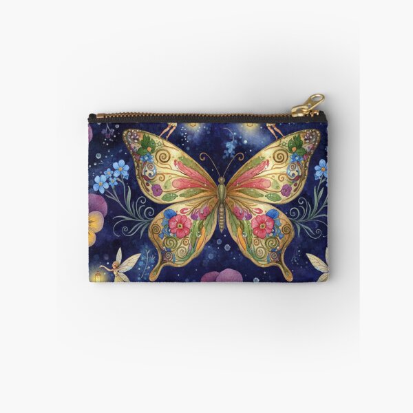 Item preview, Goldenwing Lantern Fairies – Enchanted Butterfly Garden Seamless Pattern designed and sold by Dream Bloom Gallery.