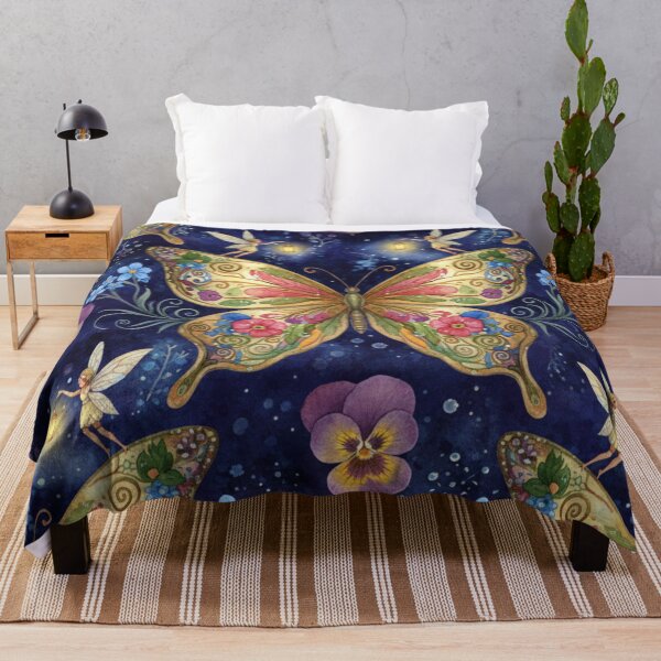 Item preview, Goldenwing Lantern Fairies – Enchanted Butterfly Garden Seamless Pattern designed and sold by Oonward2021.