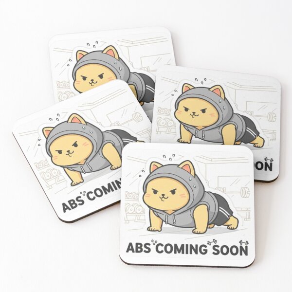 Item preview, Cute Mochi Paw Gym Cat Abs Coming Soon - Funny Kawaii Fitness Kitten Workout designed and sold by MT-Hub | Art for Every Soul.