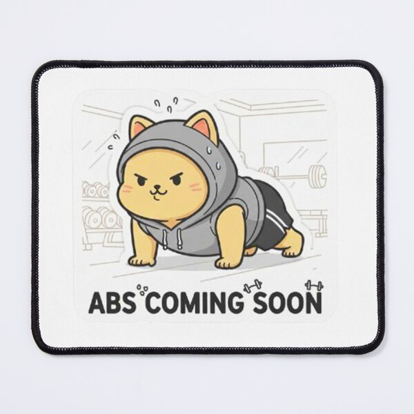 Item preview, Cute Mochi Paw Gym Cat Abs Coming Soon - Funny Kawaii Fitness Kitten Workout designed and sold by MT-Hub | Cute Aesthetic Art, Stickers & Phone Cases.