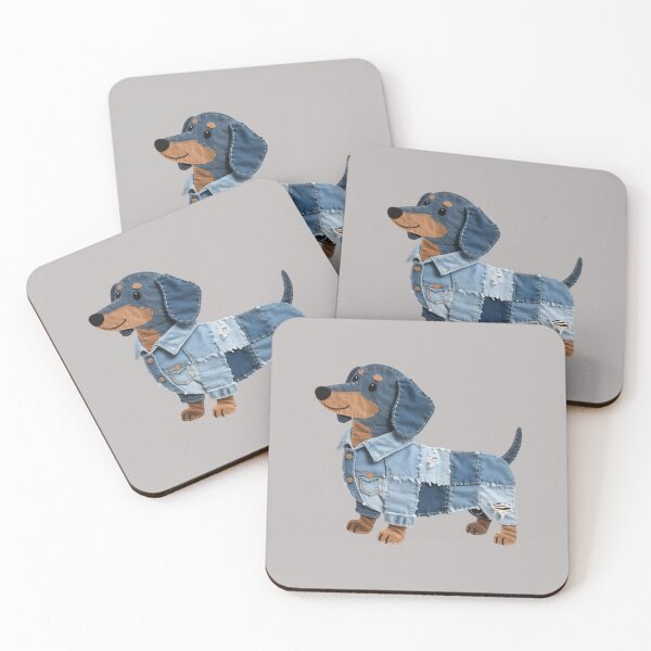 Item preview, Dachshund Pattern Denim Patchwork Art Funny Dachshund Dog designed and sold by mjohnson9.