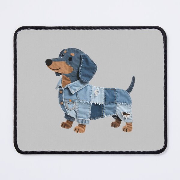 Item preview, Dachshund Pattern Denim Patchwork Art Funny Dachshund Dog designed and sold by mjohnson9.