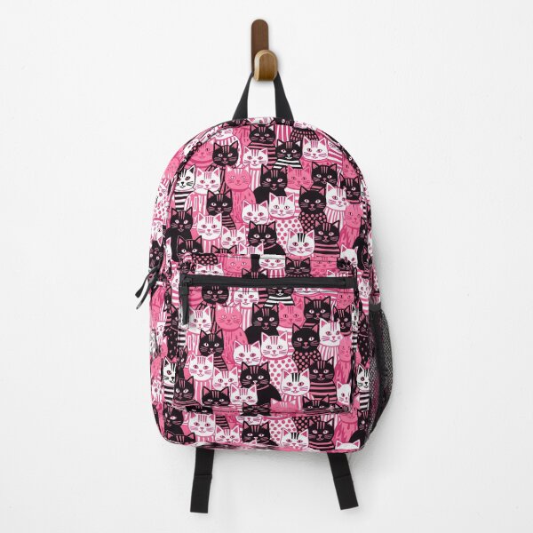 Item preview, Pink and Black Cat Pattern | Cute Kitten Art for T-Shirts, Stickers & Home Decor designed and sold by Atelier Nocturne Graphic.