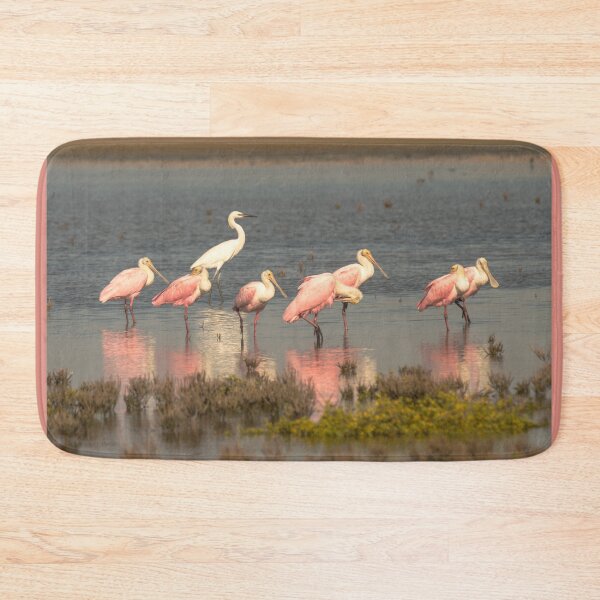 Item preview, Roseate Spoonbills and Egret in Wetland designed and sold by Debra Martz.