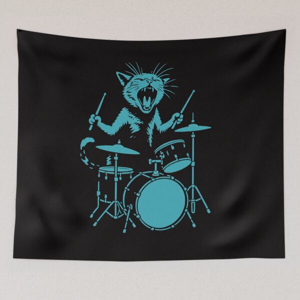 Item preview, Rock Cat Drummer, Funny Drums Cat, Cat Lover Gift Sarcastic Cat Dad, Drummer Dad Gift Father Day Gifts Cat Mom Gifts Drummer designed and sold by DesignDenDo ⭐⭐⭐⭐⭐.