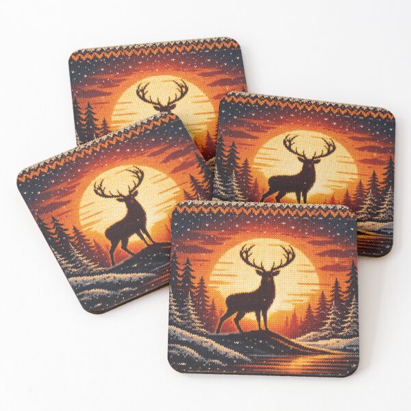 Item preview, Roaring stag, great pattern in knitted look designed and sold by Mauswohn.