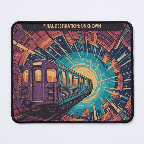Item preview, Retro Psychedelic Cosmic Express Subway Train – "Final Destination: Unknown" Vintage Sci-Fi Wormhole Art designed and sold by DeluluWear.