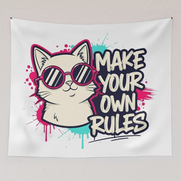 Item preview, Make Your Own Rules Cat designed and sold by aaljone007.