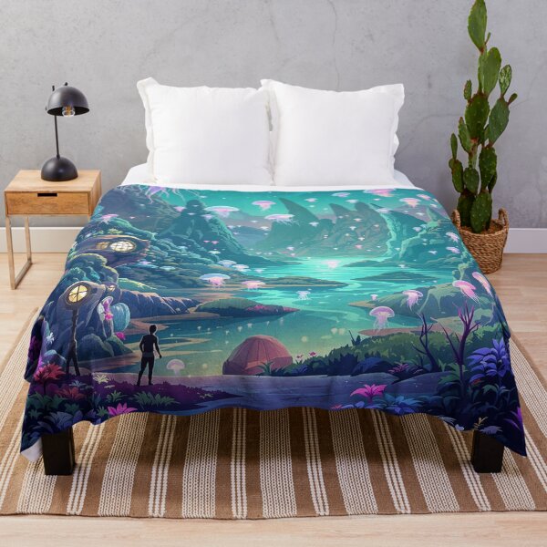 Item preview, Echoes of the Void: Glowing Jellyfish Valley designed and sold by HappySproutArt.
