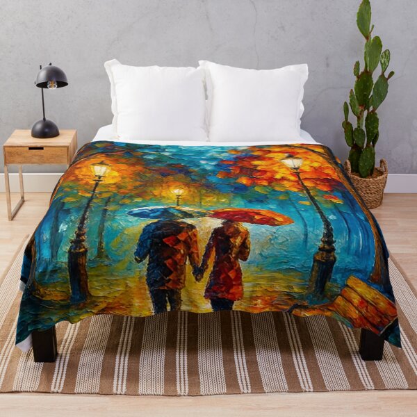 Item preview, Moonlit Stroll - Romantic Rain Walk Under Autumn Glow designed and sold by Joey Santiago.